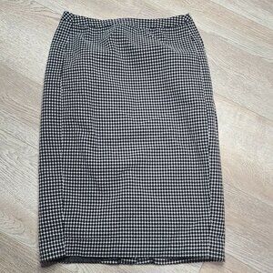 Merona Skirt Size 4 Womens Black White Polka Dot Straight Pencil Cotton Lined